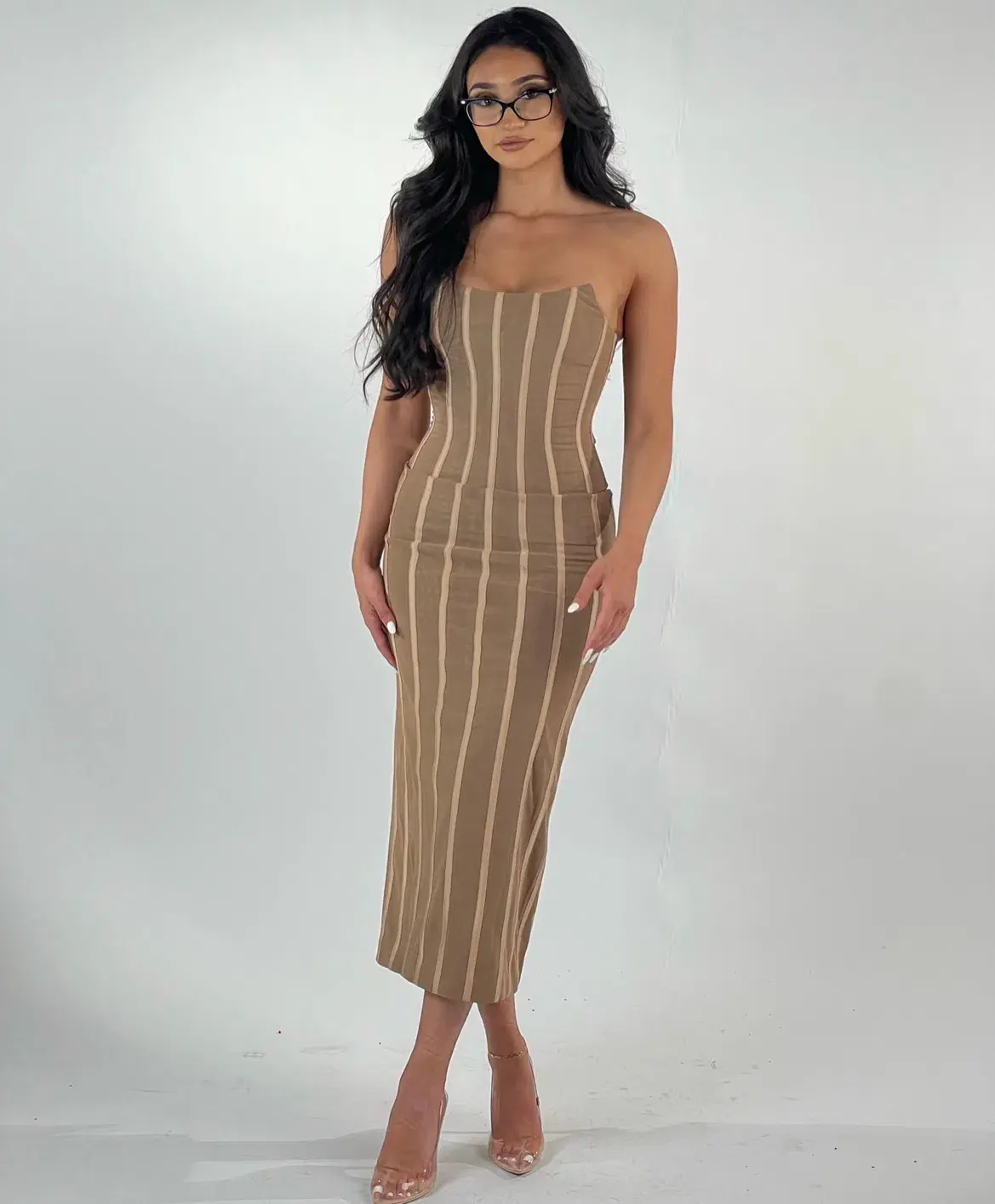Misha Zoe midi dress Brown Size 6 - Image 1