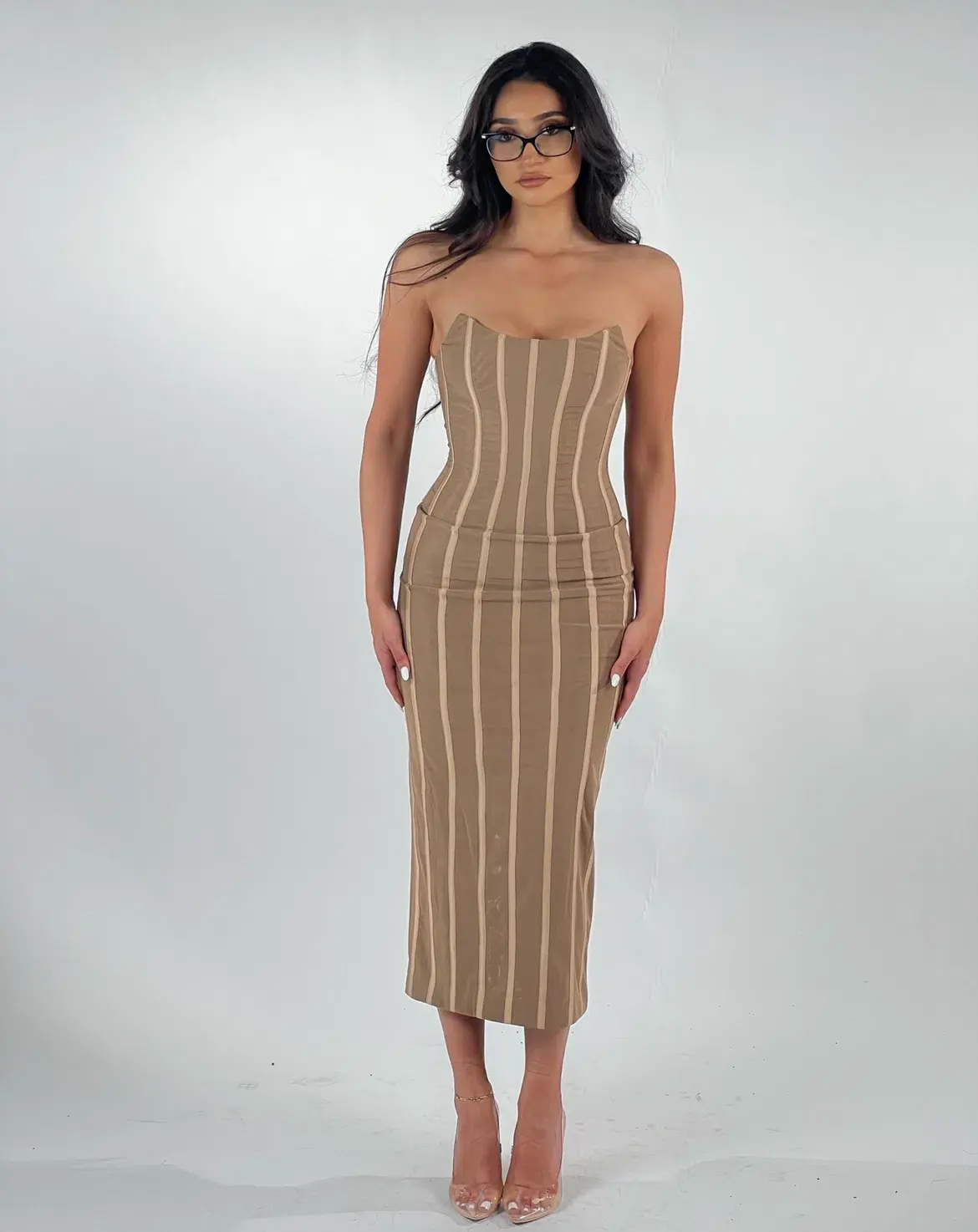 Misha Zoe midi dress Brown Size 6 - Image 2