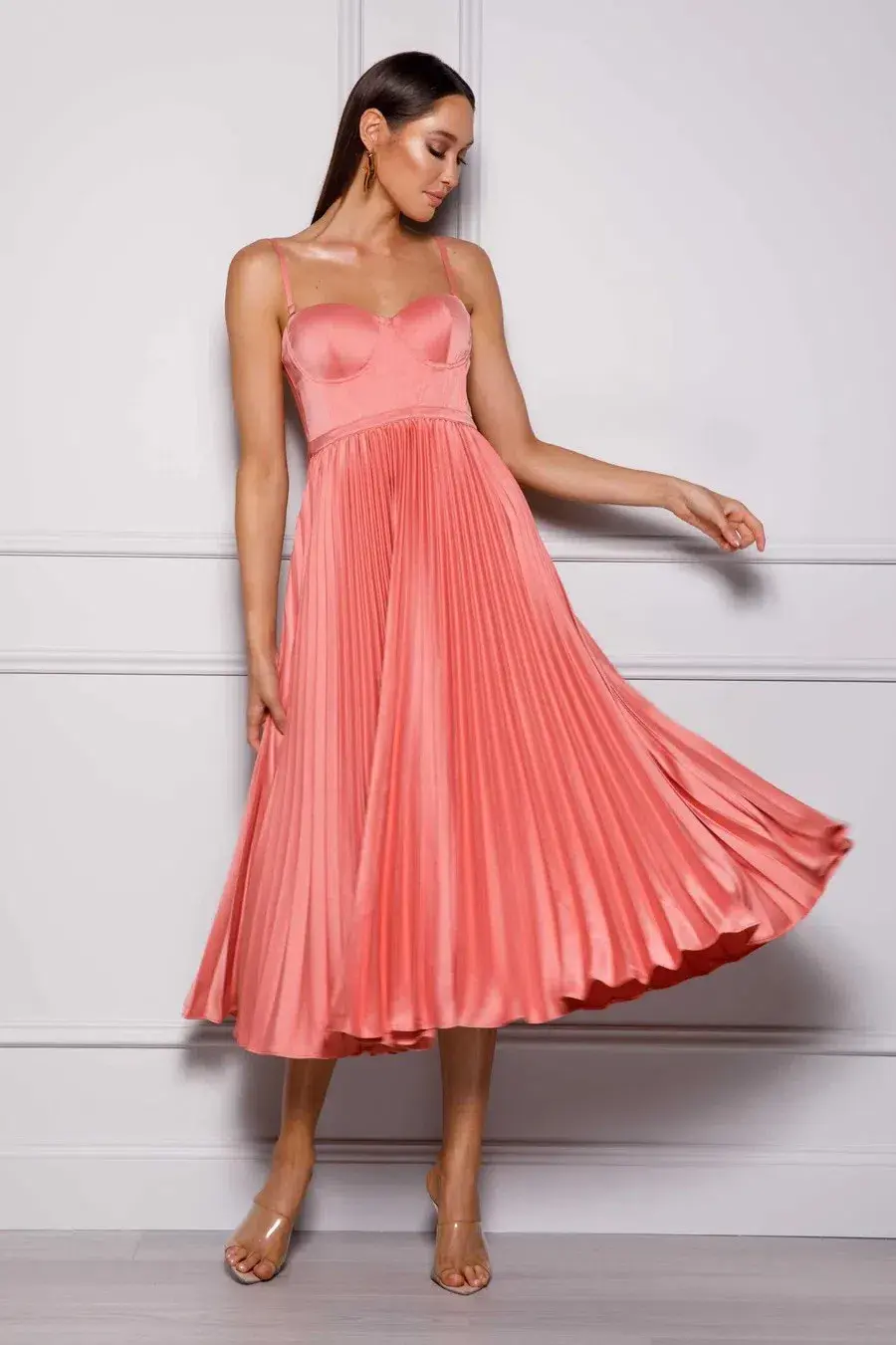 Elle Zeitoune Milan dress in watermelon Pink AU Size 16 for rent on The Volte - main image