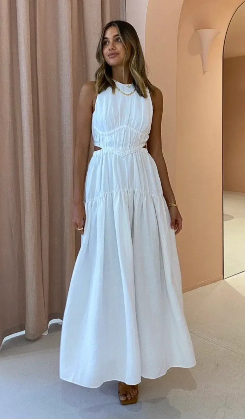 Camilla And Marc Milano Midi Dress White Size AU 6 - Image 1