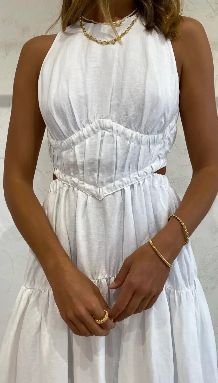 Camilla And Marc Milano Midi Dress White Size AU 6 - Image 4