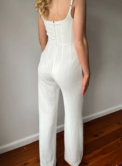 Kookai Oyster Panel Jumpsuit White Size AU 6 - Image 2