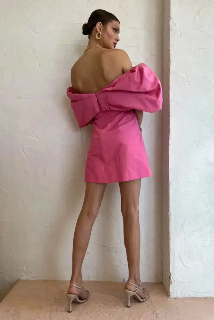 Rachel Gilbert Xavier Mini Dress Pink Size AU 10 - Image 3