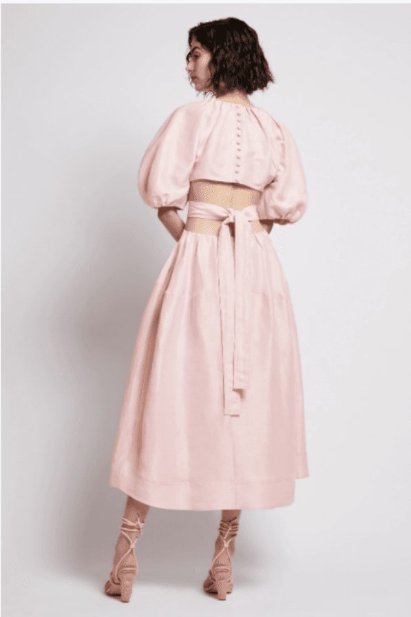  Aje Mimosa Cutout Midi Dress Pink Size 12 - Image 3