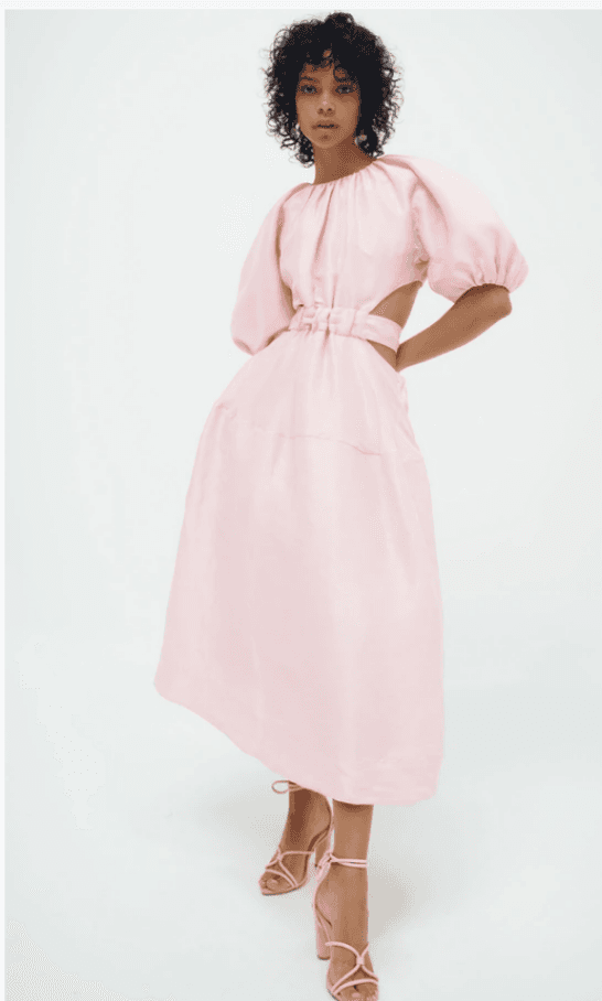  Aje Mimosa Cutout Midi Dress Pink Size 12 - Image 2
