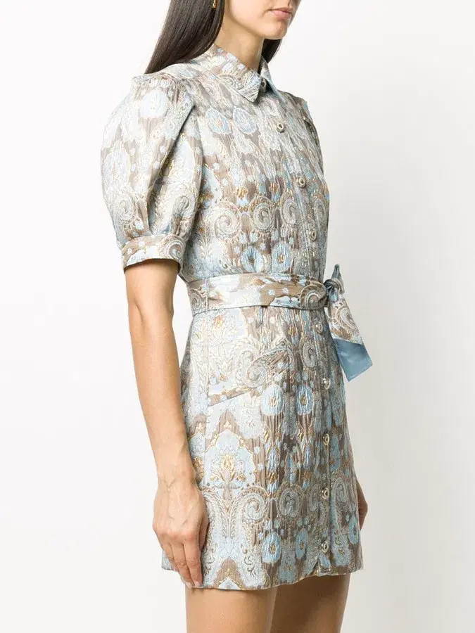 Sandro Paris Dorlan Dorlan Brocade Shirt Dress Print Size M / Au 10 - Image 2