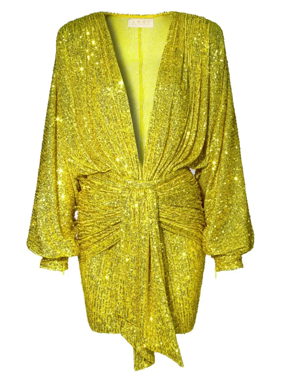 Aggi Sequin Mini Dress Bright Lime Size L / Au 10 - Image 3