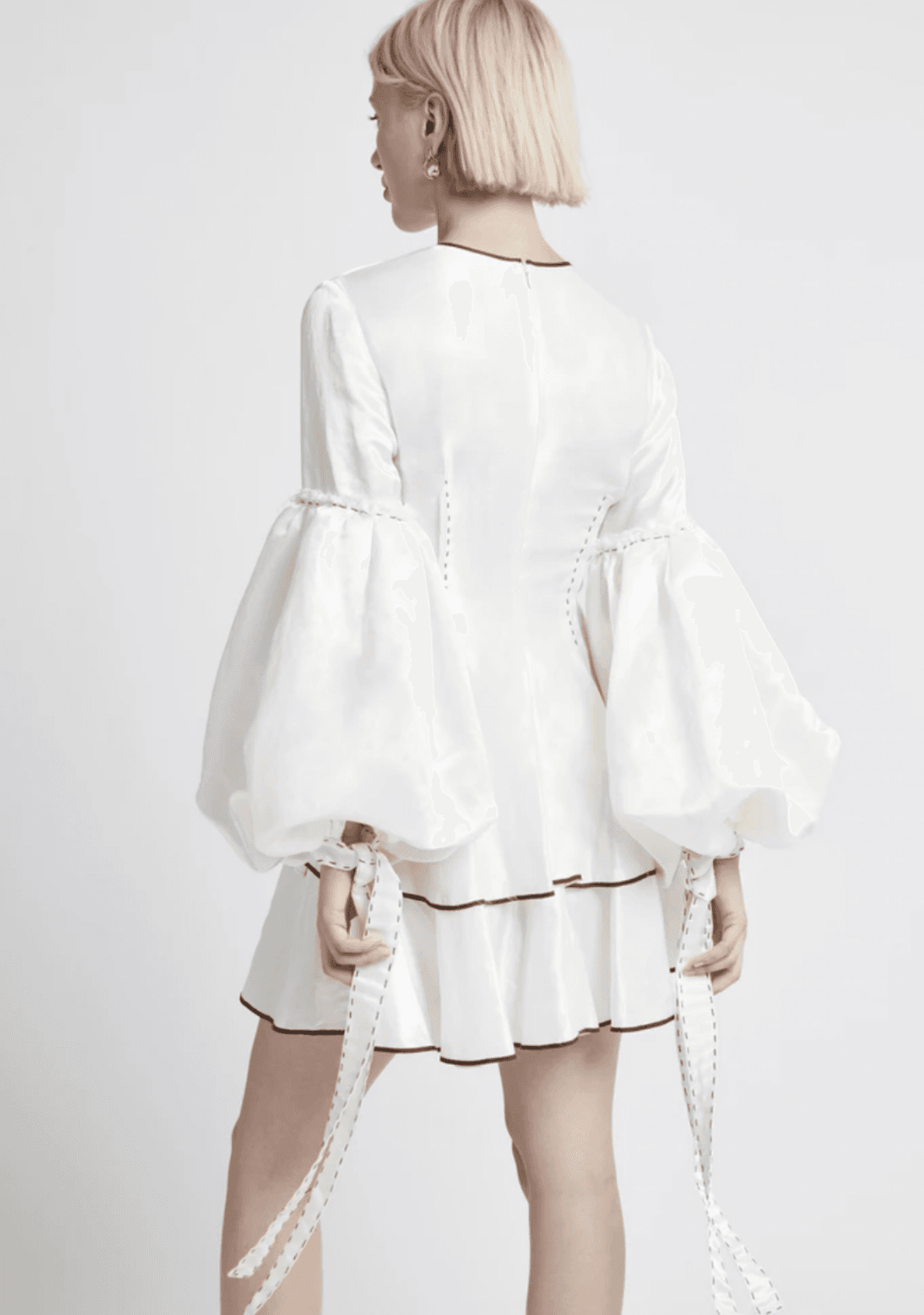 Aje Gracious Tiered Mini Dress White Size 10 - Image 2