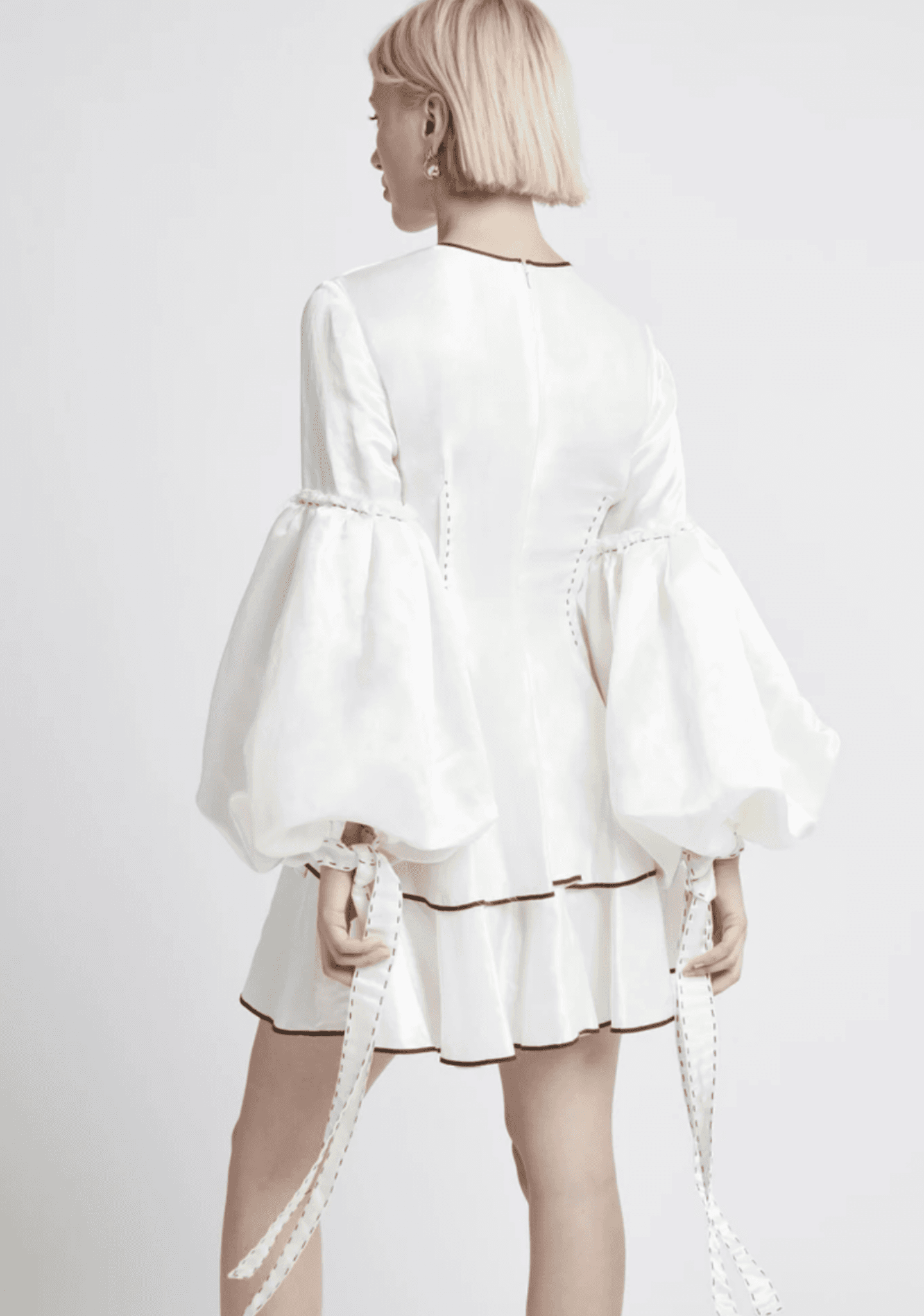 Aje Gracious Tiered Mini Dress White Size 10 - Image 2