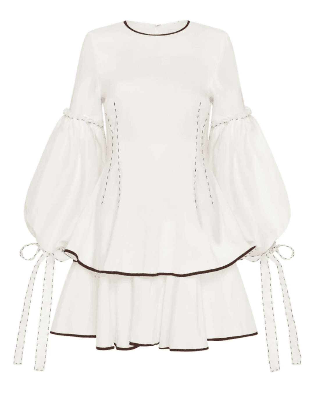 Aje Gracious Tiered Mini Dress White Size 10 for rent on The Volte - main image