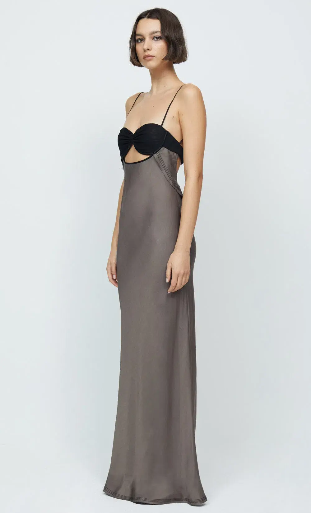 Bec & Bridge Evangeline Strappy Maxi Dress Grey Size 8 - Image 3