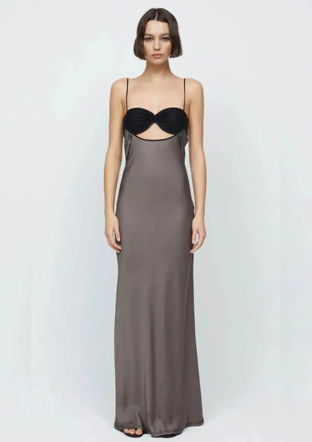 Bec & Bridge Evangeline Strappy Maxi Dress Grey Size 8 - Image 1
