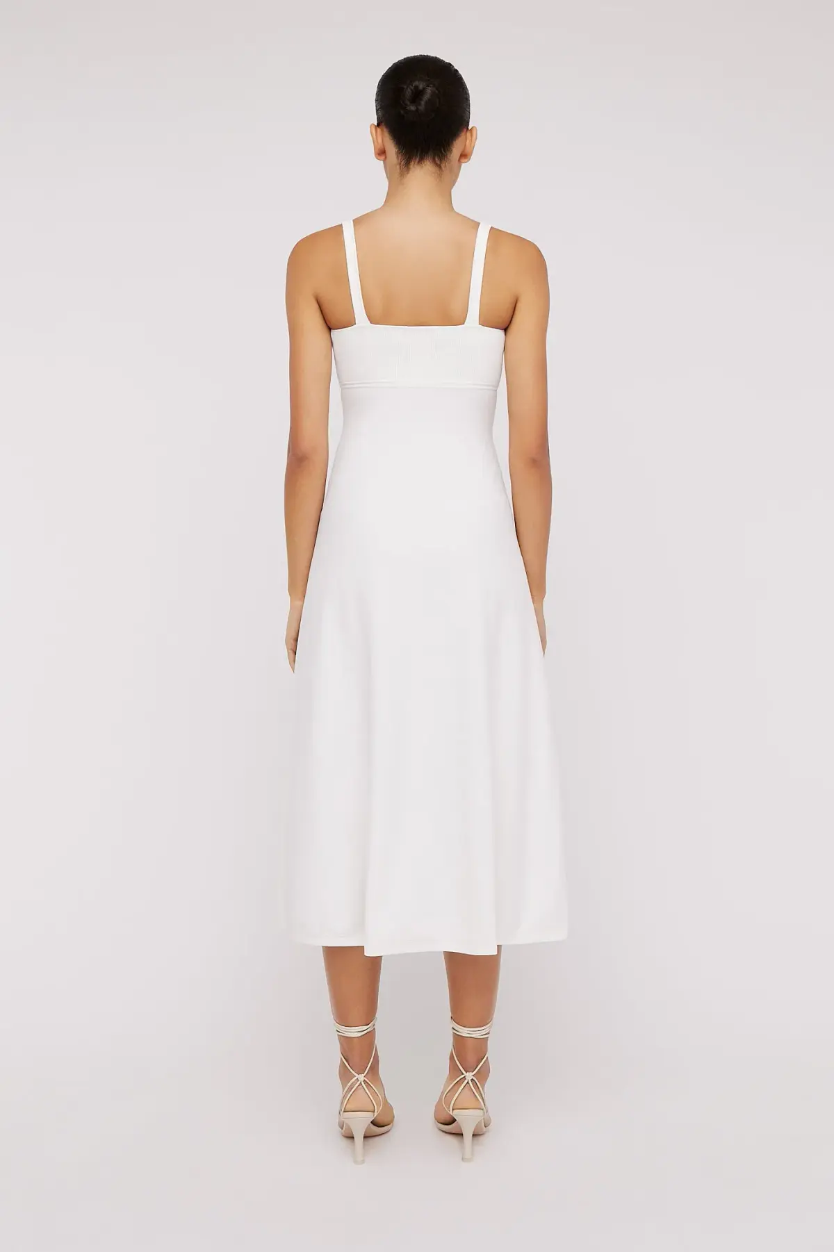 Scanlan Theodore Crepe Knit Square Neck Dress White Size S/Au 8 - Image 2