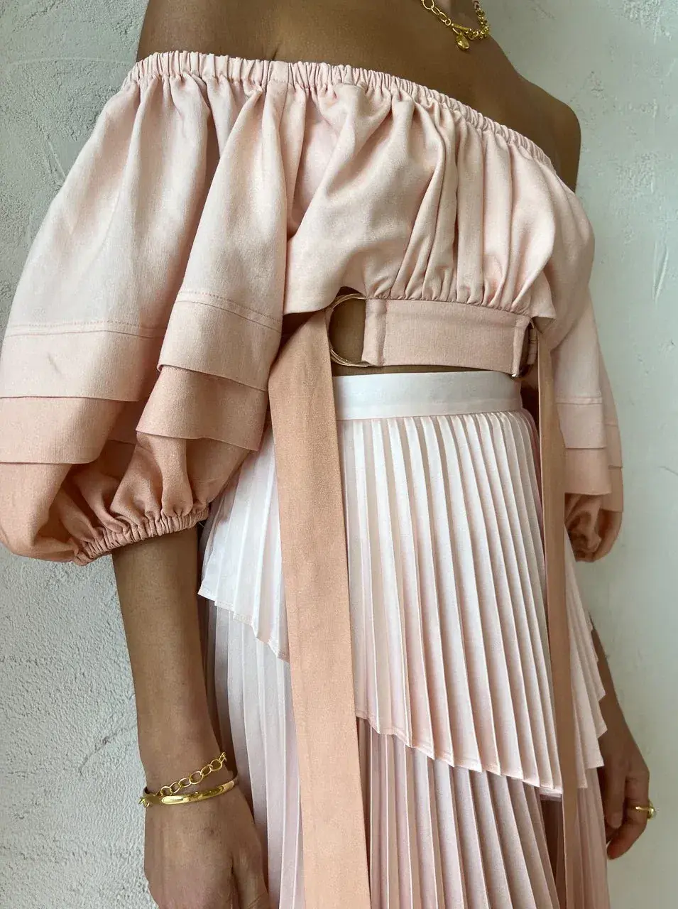 Acler Barnard Top & Skirt Set Blush Size 10 - Image 4