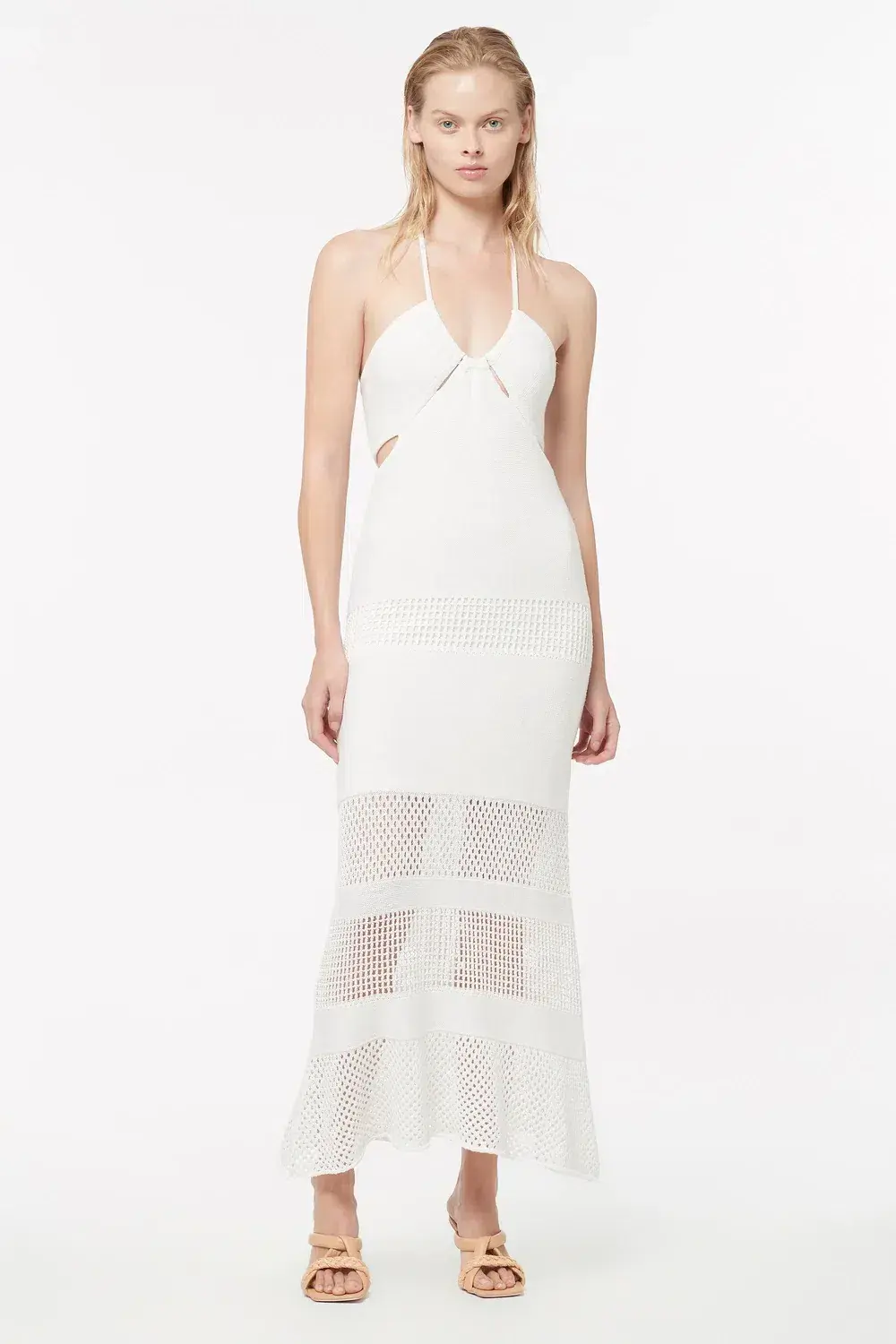 Manning Cartel Highly Strung Knit Halter Dress White Size 14 for rent on The Volte - main image
