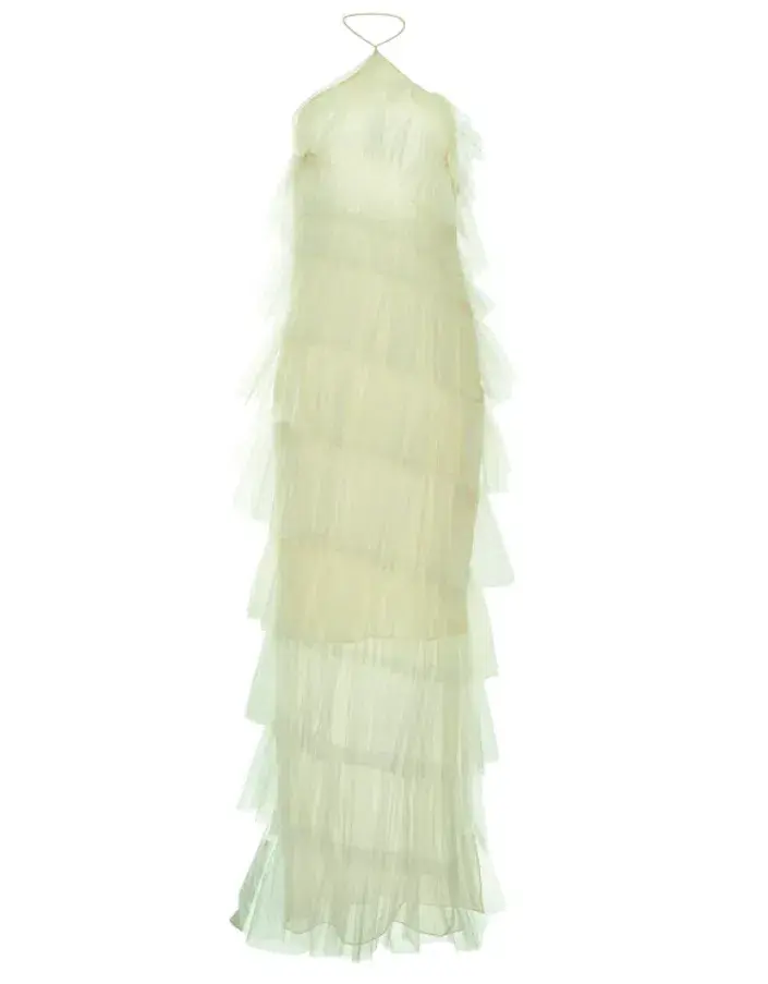 The Bar Henri Gown Pistachio Green Size 8 - Image 4