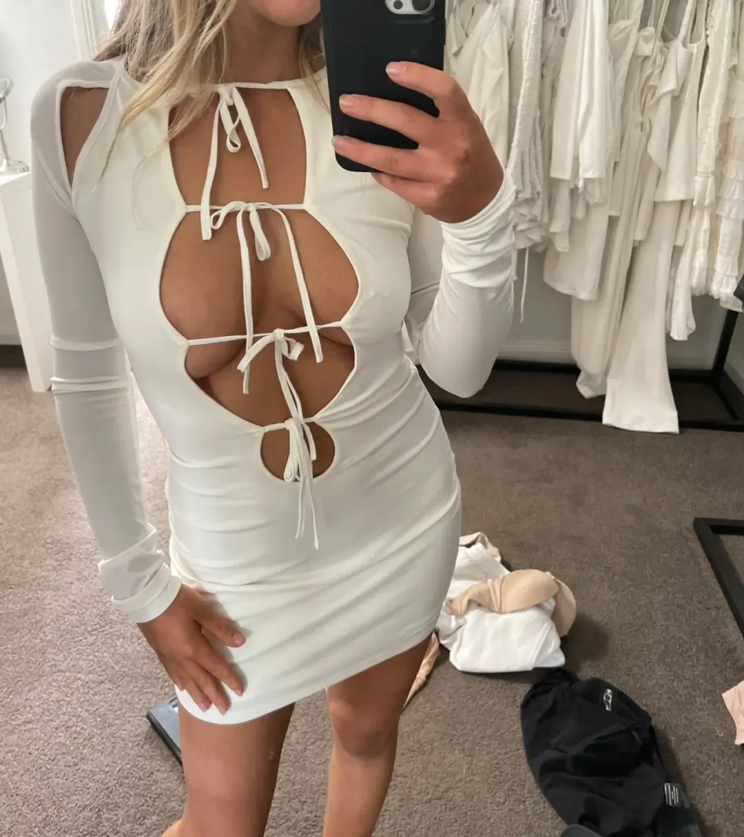 With Jean Midnight Dress White Size 10 for rent on The Volte - main image