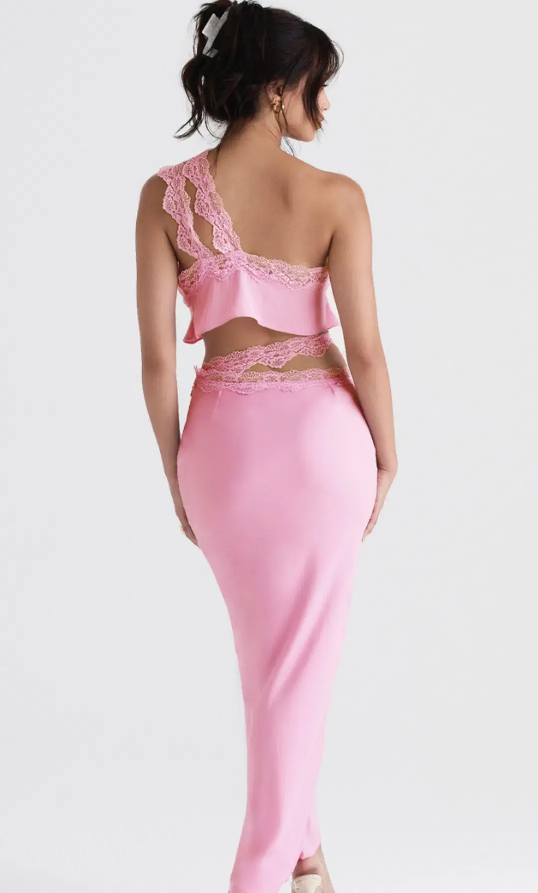 House of CB Lorena Cropped Top & Mathilda Maxi Skirt Set Pink Size 10  - Image 2