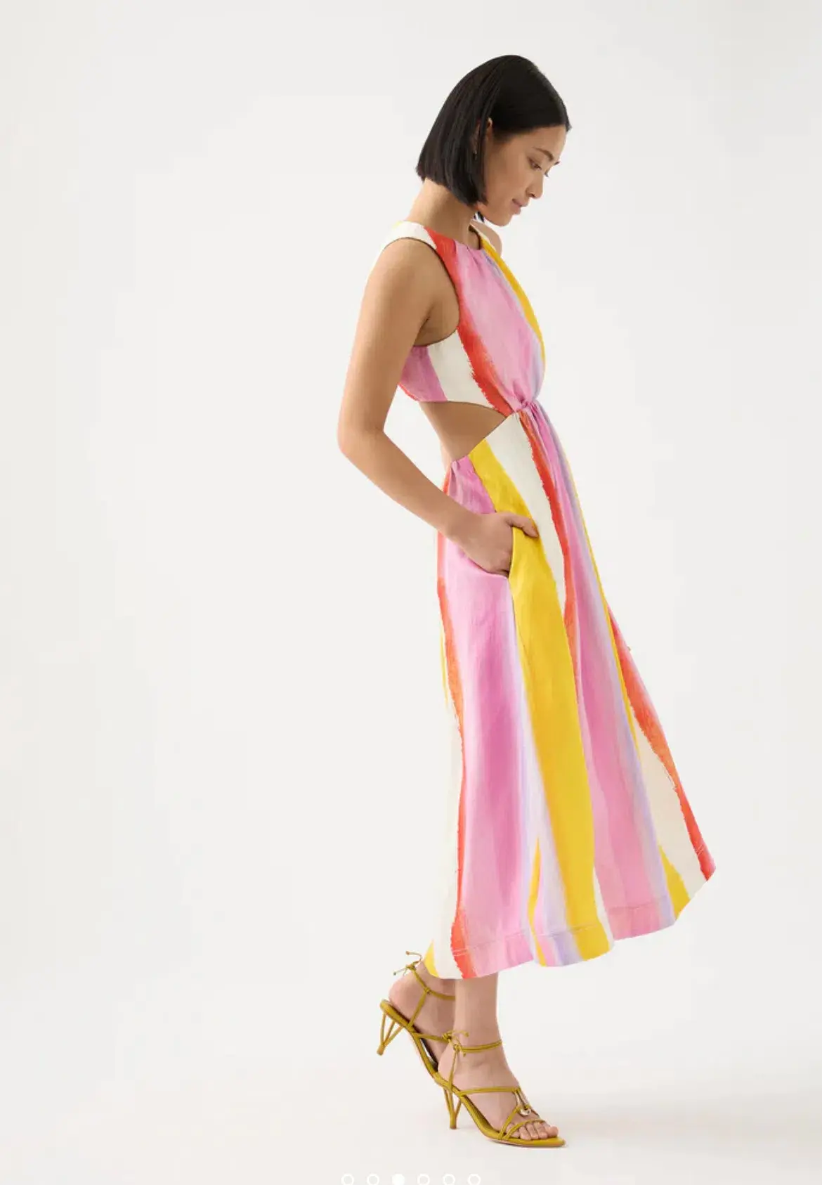 Aje Imagination Cut Out Midi Dress Multi Size 8 / S - Image 2