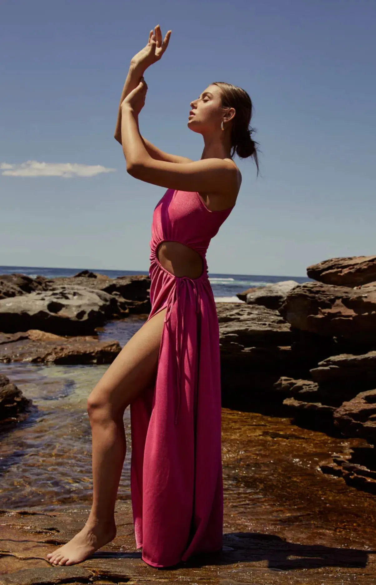 Sonya Moda Nour Maxi Dress in Pink Shimmer Size 12 / L - Image 4