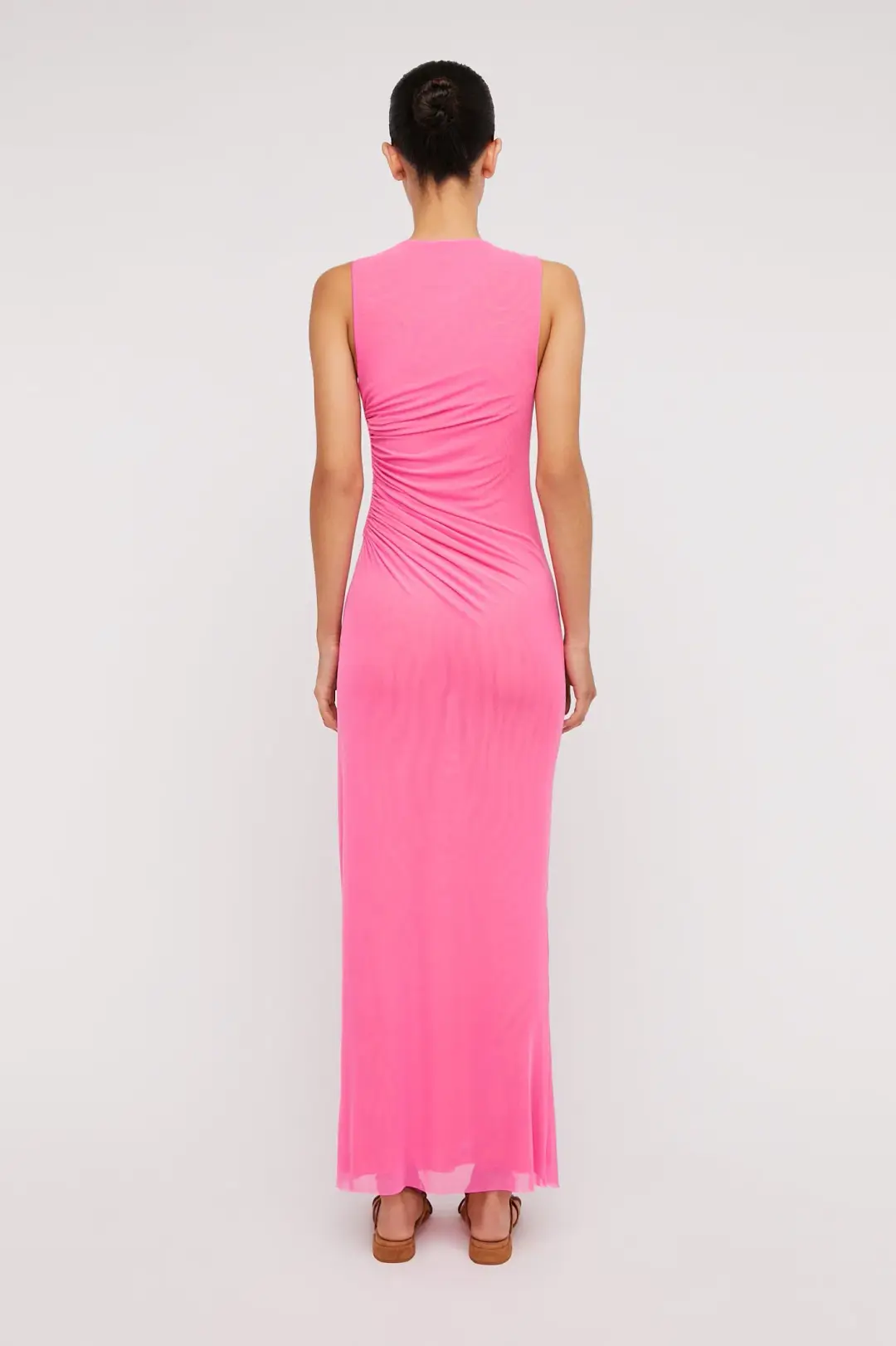Scanlan Theodore Italian Mesh Gathered Dress Pink Size 4 / XXS for rent on The Volte - main image