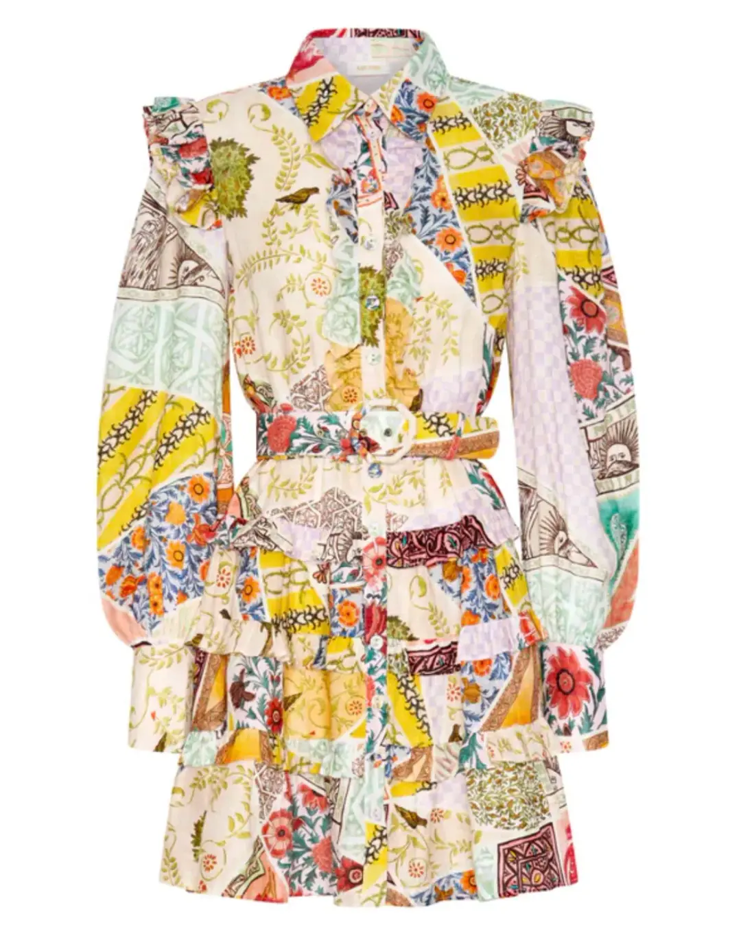 Kate Ford Zellije Layered Mini Dress Print Size 8 / S for rent on The Volte - main image