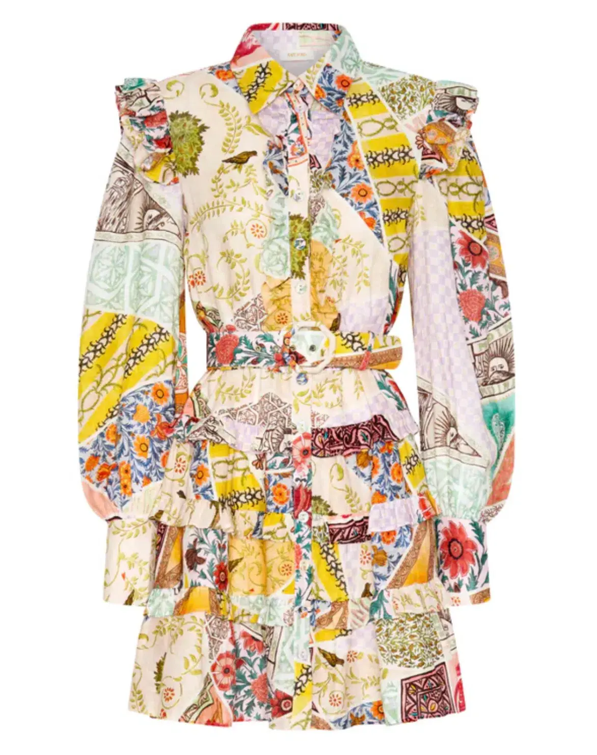 Kate Ford Zellije Layered Mini Dress Print Size 8 / S - Image 5