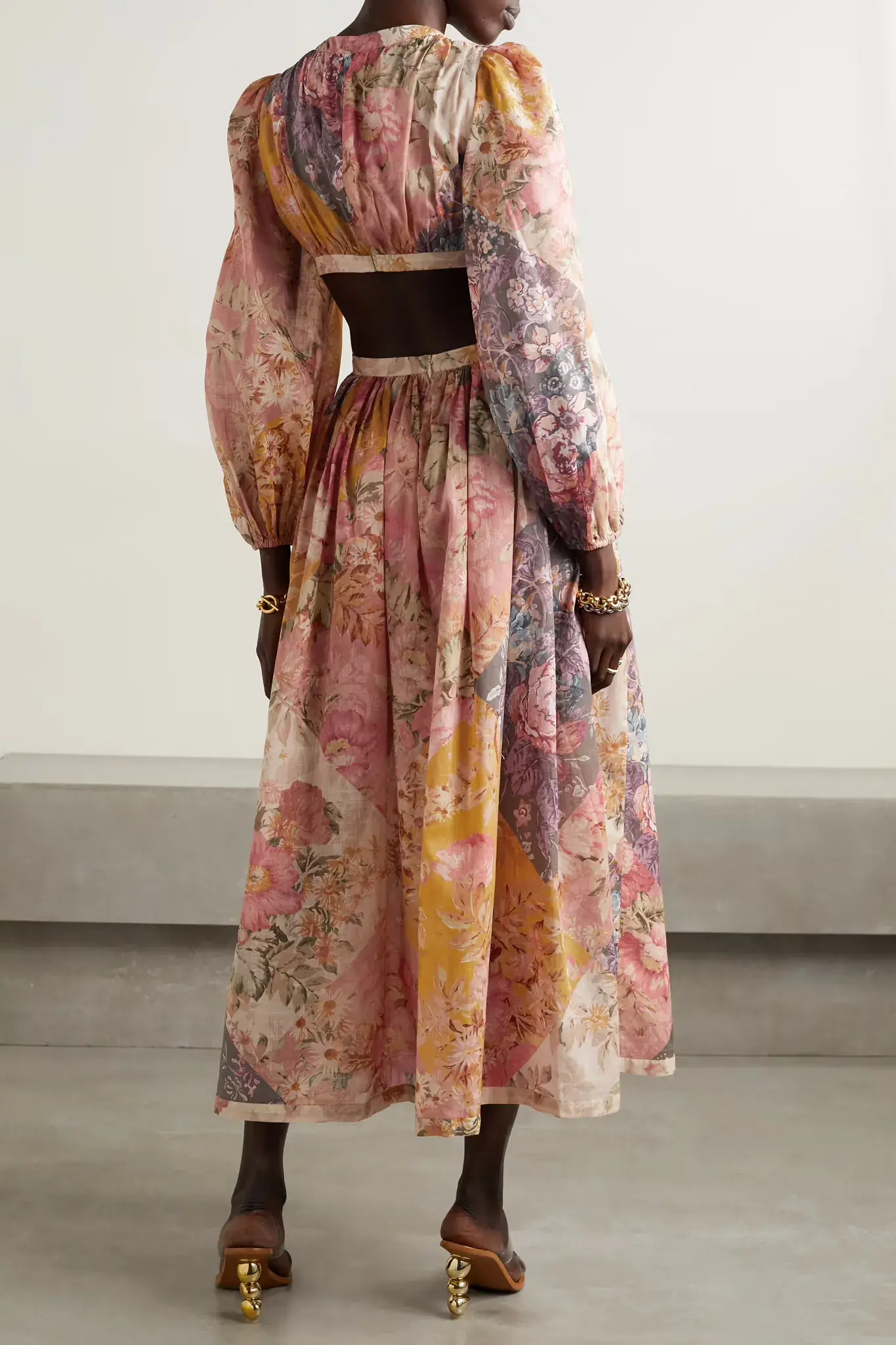 Zimmermann Pattie Patchwork Cutout Dress Floral Size 0 / AU8 - Image 3