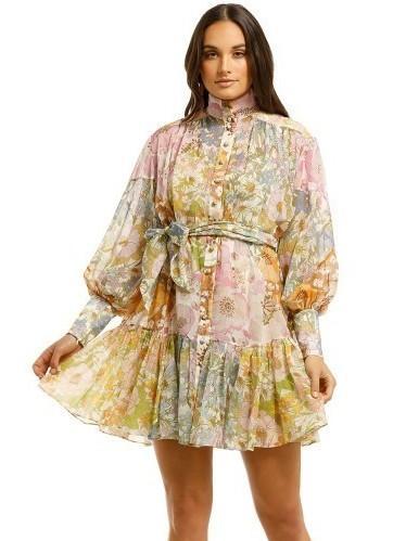 Zimmermann Super Eight Lantern Mini Dress Floral Size 1 / Au 10 - Image 2
