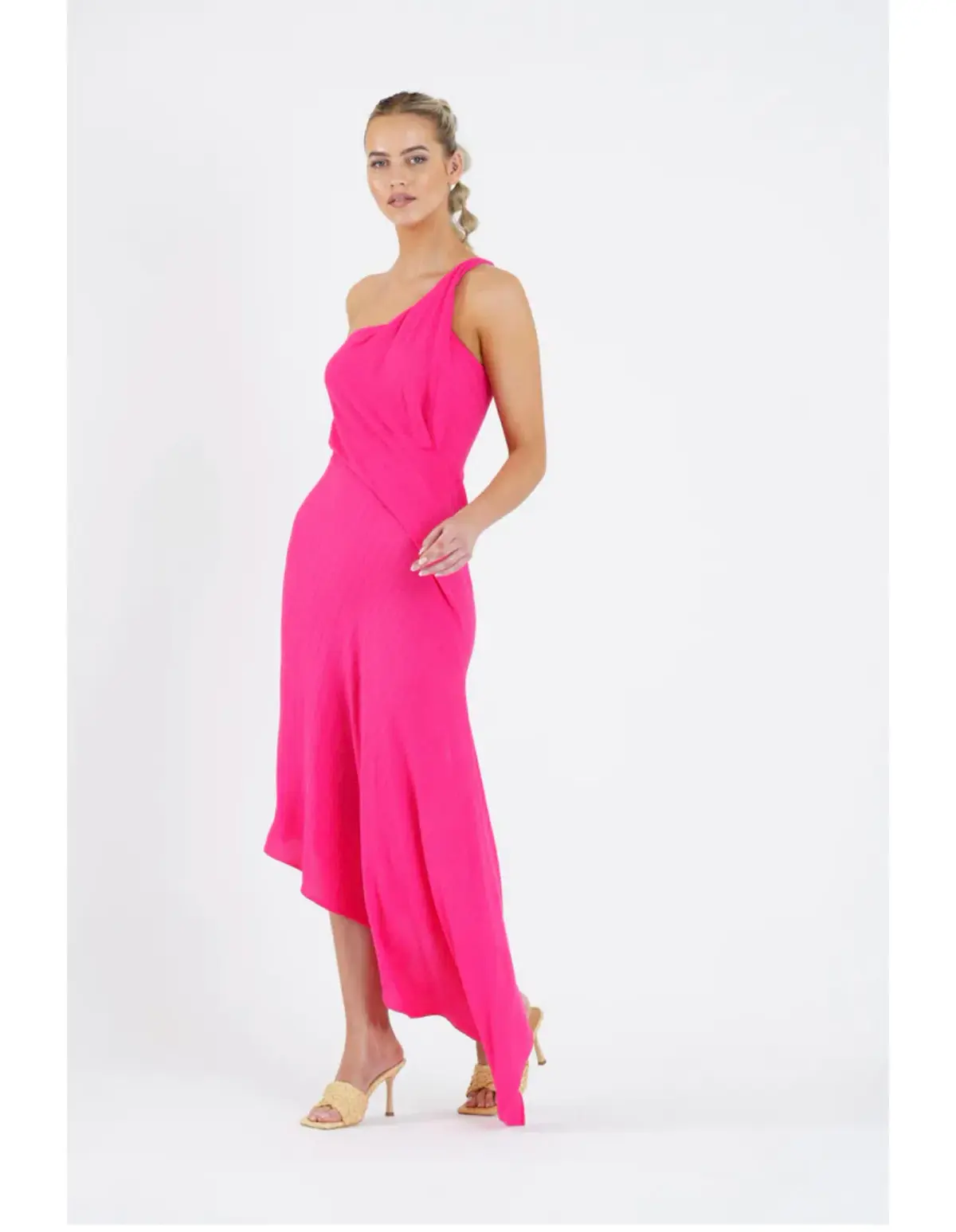 One Fell Swoop Pearl Midi Dress Pink Size AU 12 - Image 1