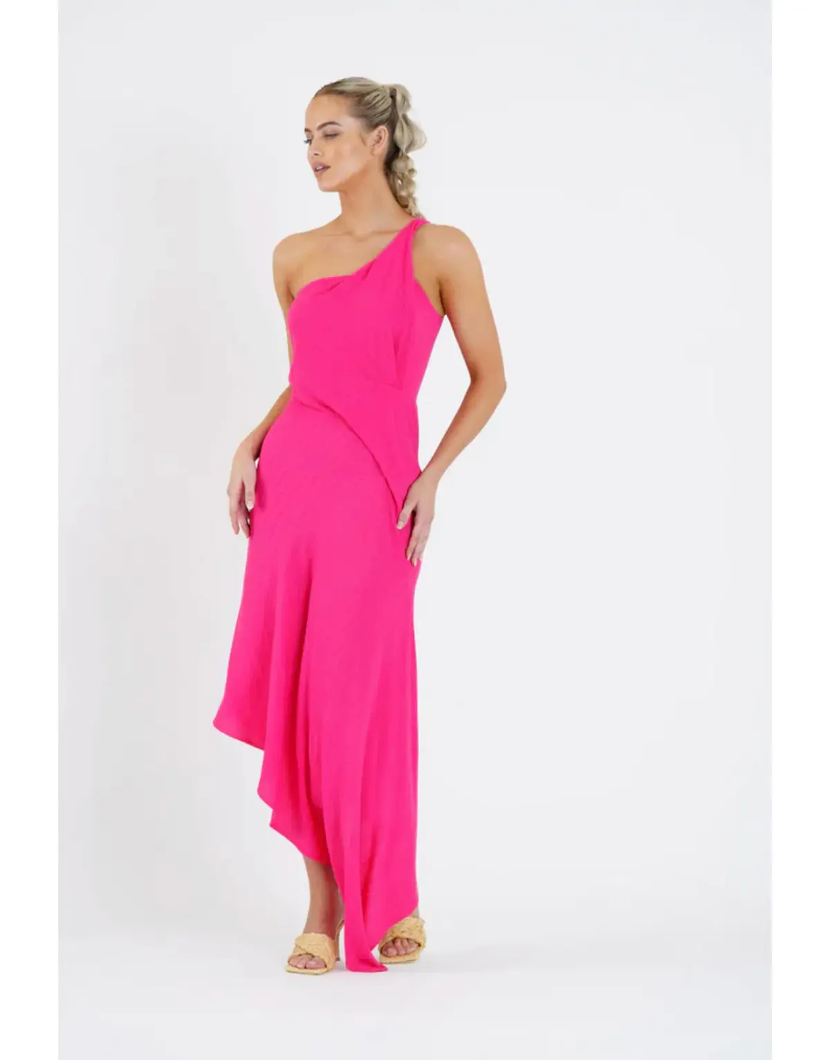 One Fell Swoop Pearl Midi Dress Pink Size AU 12 - Image 5