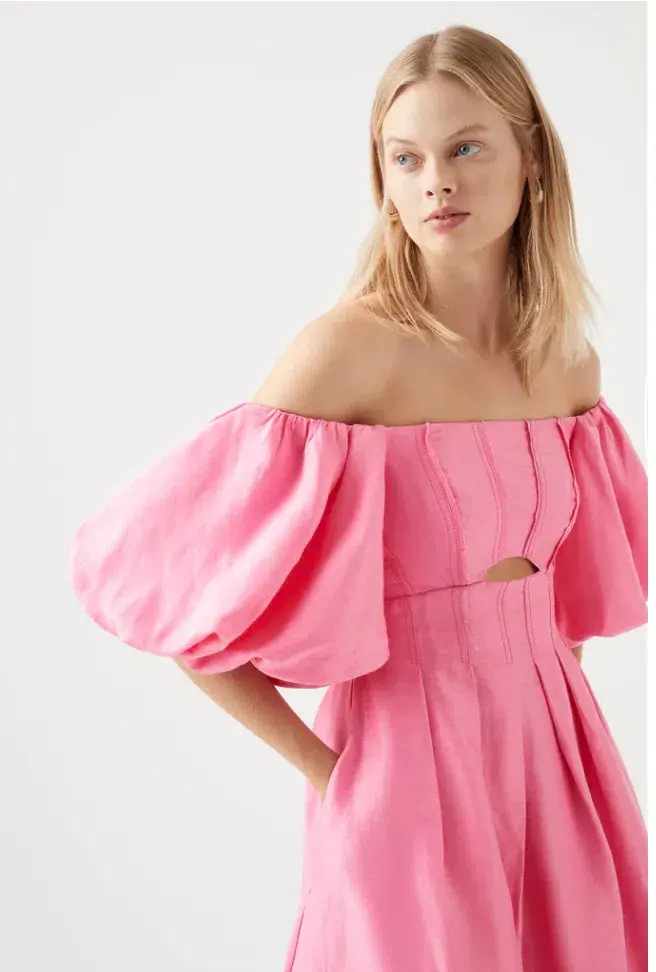Aje Eugenie Dress Pink Size AU 16 - Image 2