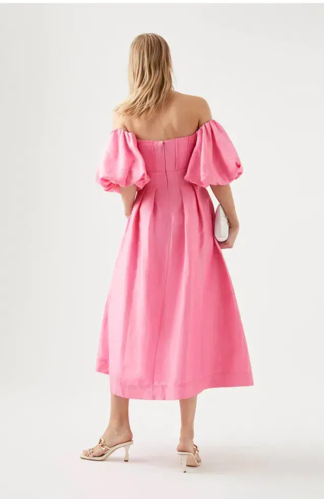 Aje Eugenie Dress Pink Size AU 16 - Image 3