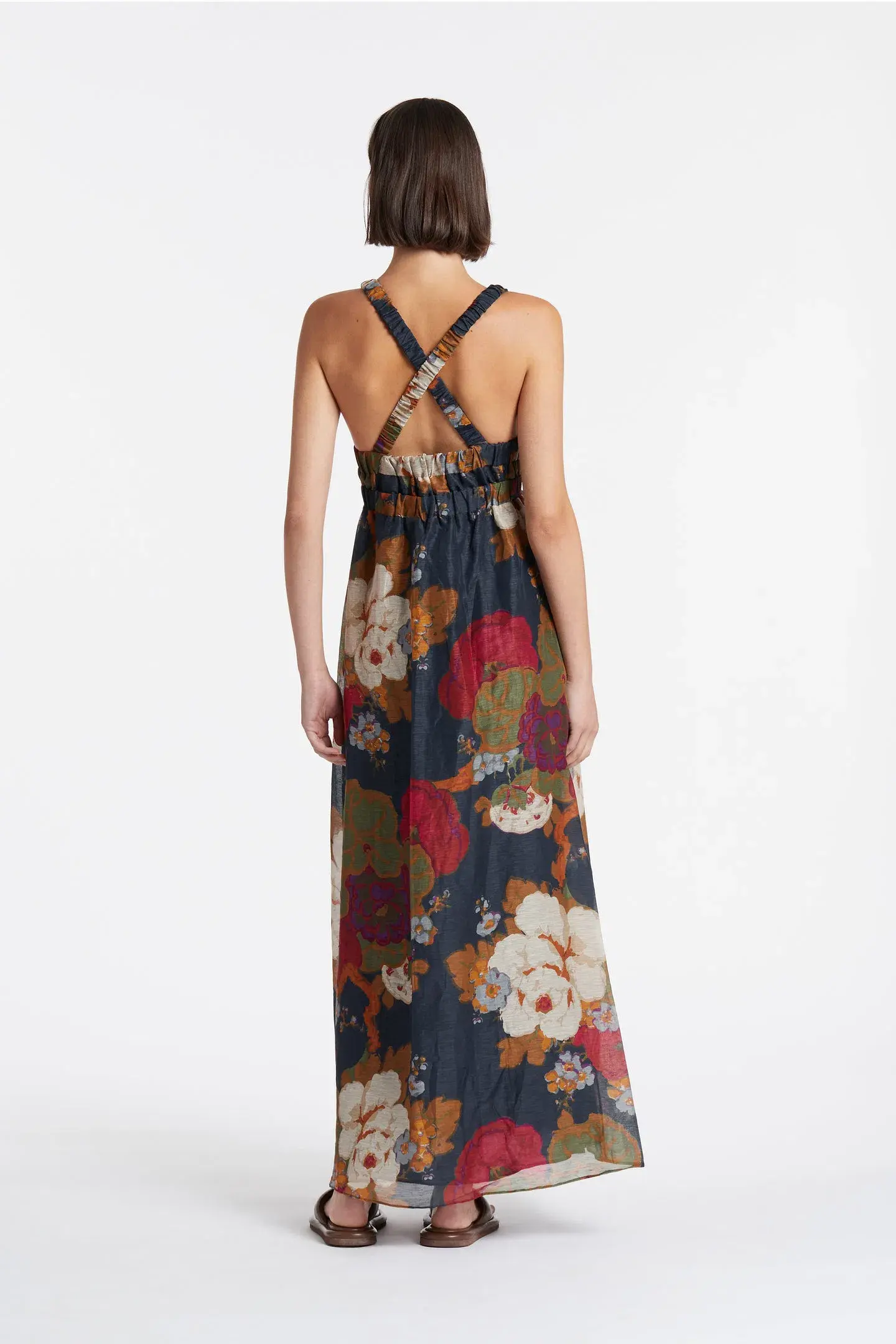 Sir the Label Bonita V Neck Gown Burgundy Floral Size 4 - Image 2