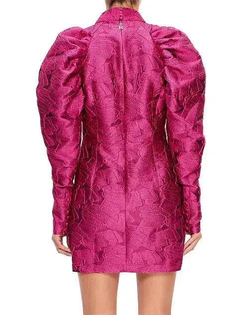 Rotate By Birger Christensen Kaya Puff Sleeve Mini Dress Pink Size AU 6 - Image 2