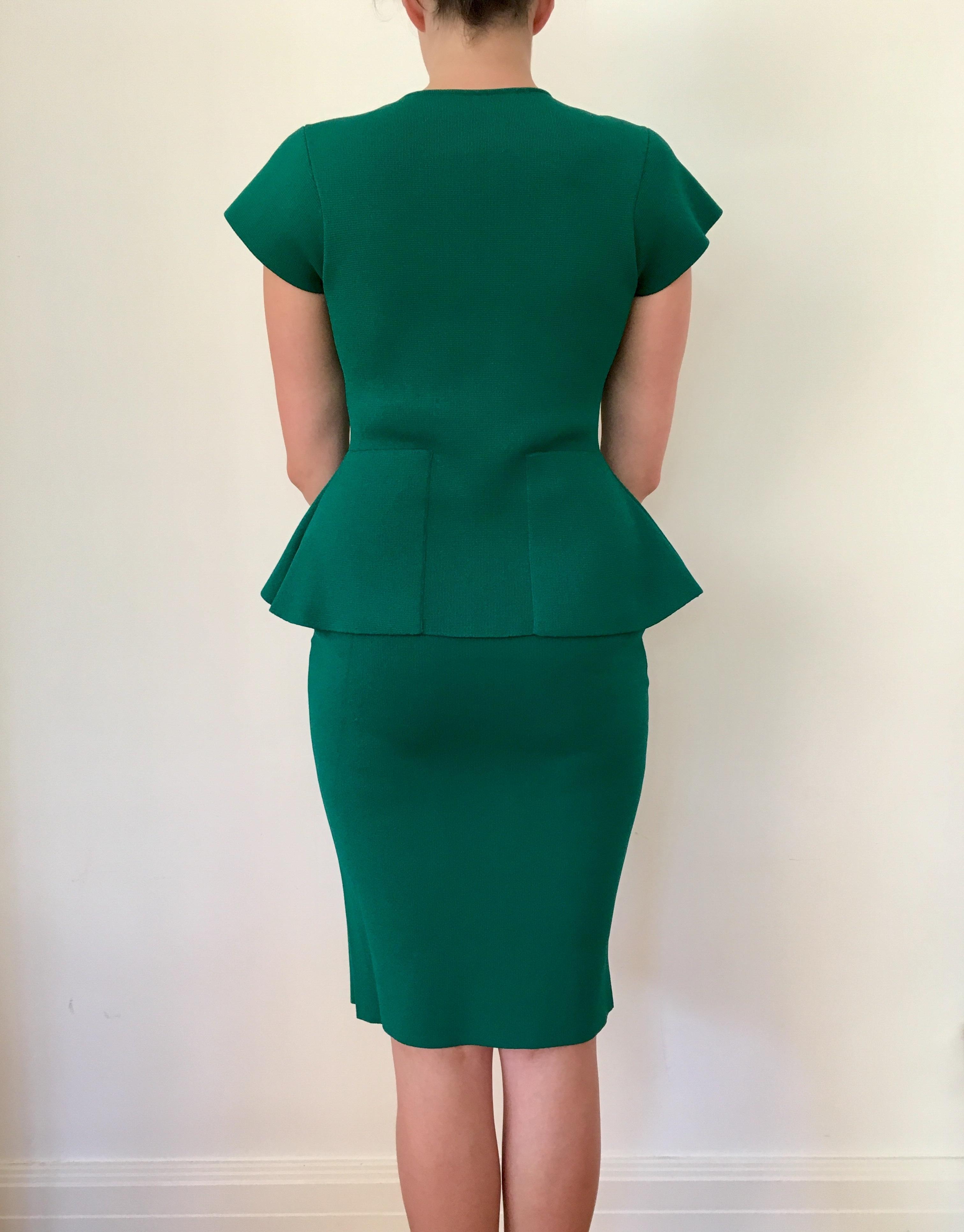 Scanlan Theodore Green two peice crepe knit dress sz 12 - Image 3