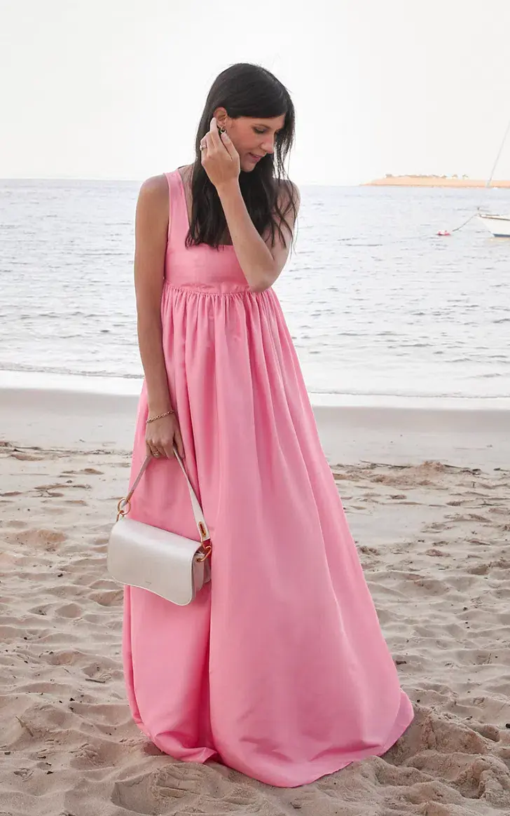 Oroton Strappy Sun Maxi Dress Pink Size AU 8 - Image 7