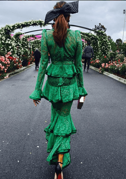 Nicola Finetti Maia Green Dress size 8 for rent on The Volte - main image