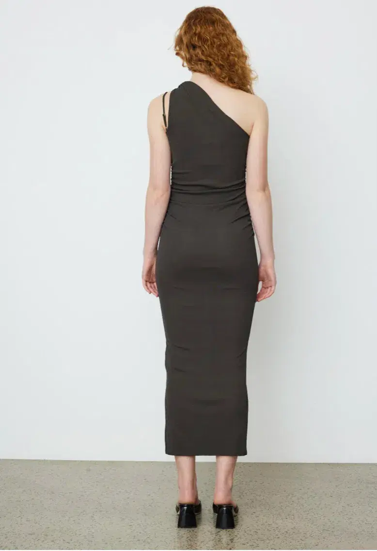 Nanushka Lenna Dress Dark Moss Double Asymmetrical Dress Dark Green Size M/AU 10 for rent on The Volte - main image