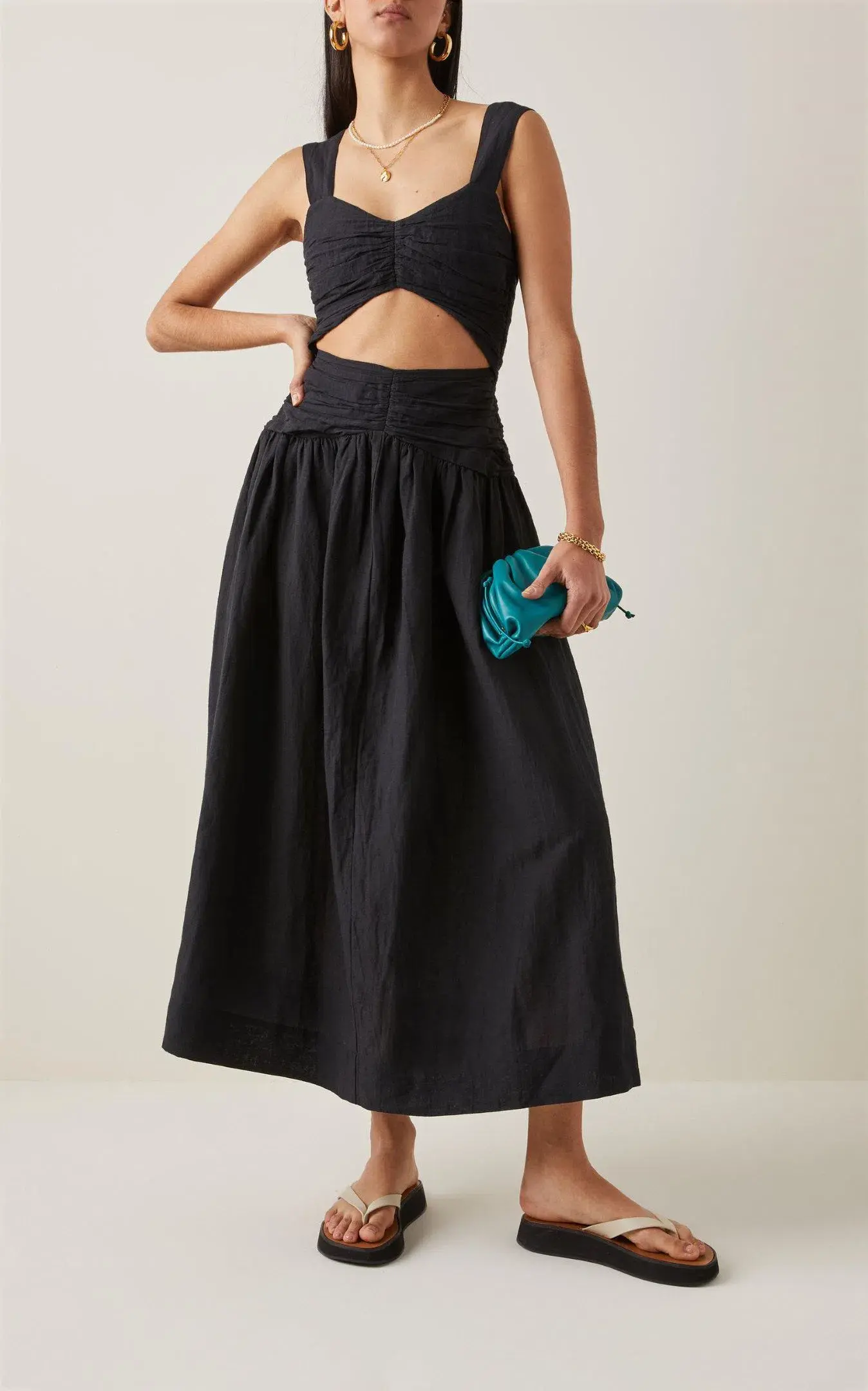 Posse Sofia Midi Dress Black Size 10 - Image 1