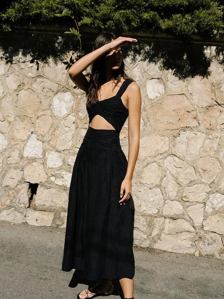 Posse Sofia Midi Dress Black Size 10 - Image 2