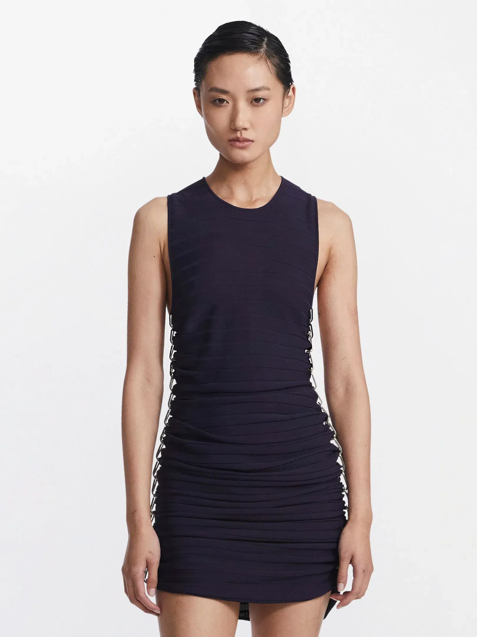 Dion Lee Mirror Chain Navy Mini Dress Size S/Au 8 - Image 1