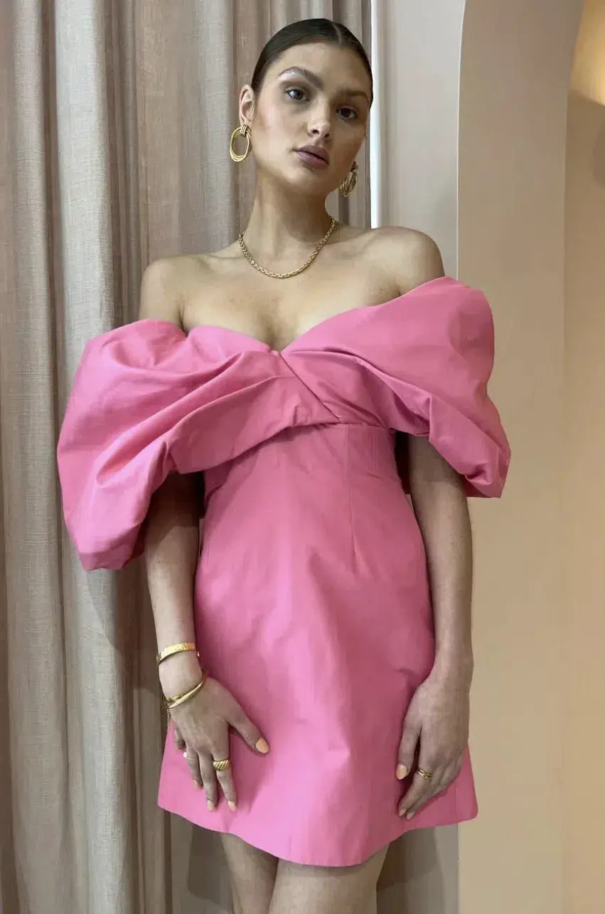 Rachel Gilbert Xavier Mini Dress Pink Size AU 12 - Image 4