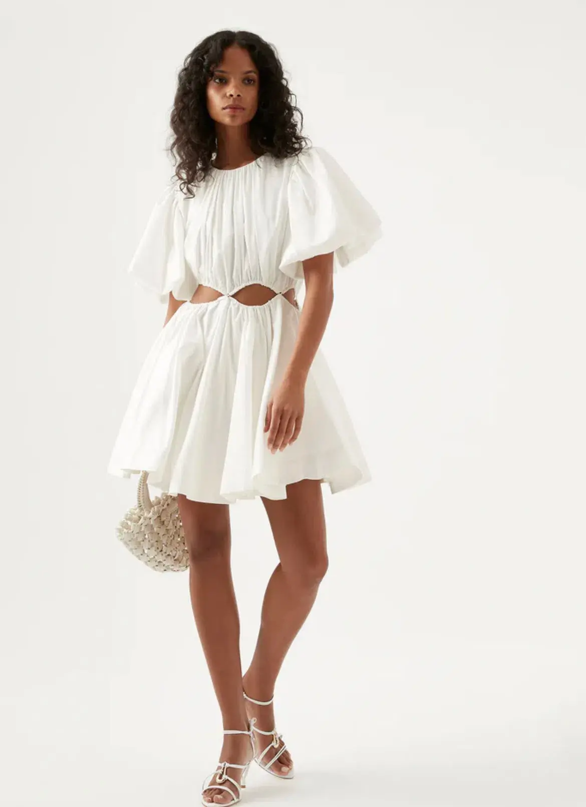 AJE Henriette Cut Out Mini Dress White Size 8 - Image 1