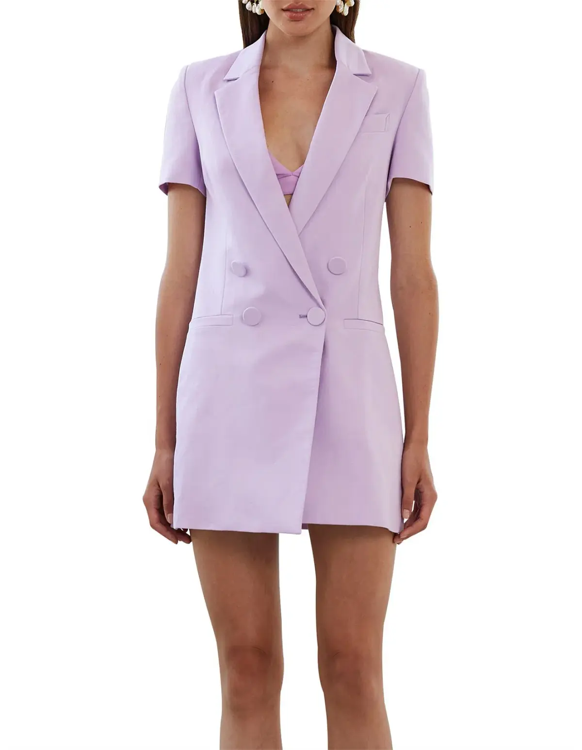 By Johnny Eden Structured Blazer Mini Dress Lilac Size 10 - Image 1
