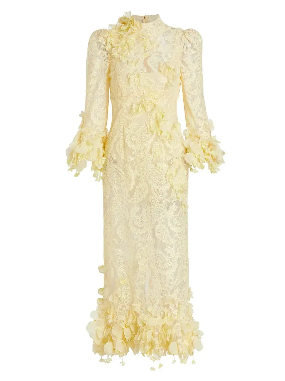 Zimmermann High Tide Lace Midi Dress Lemon Size 1/ AU 10 - Image 3
