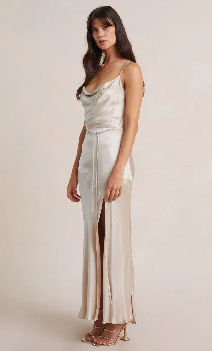 Bec & Bridge Moon Dance Midi Dress Sand Size 8 / S - Image 2