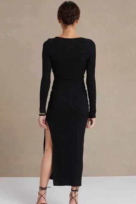 Bec & Bridge Della Vita Midi Dress in Black Size 12 / L - Image 3