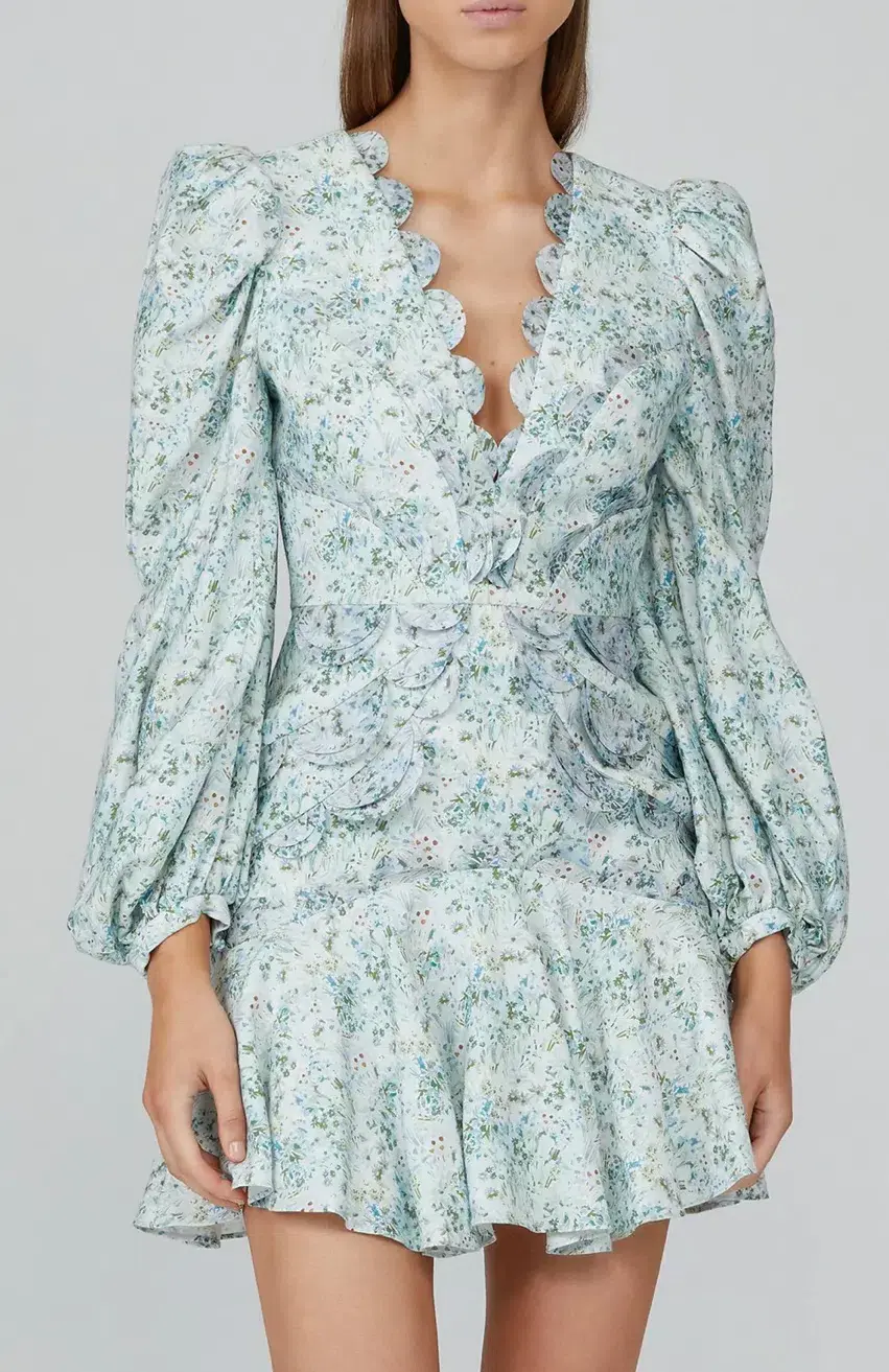 Acler Dixon Dress Blue Fields Floral Size 10 - Image 5