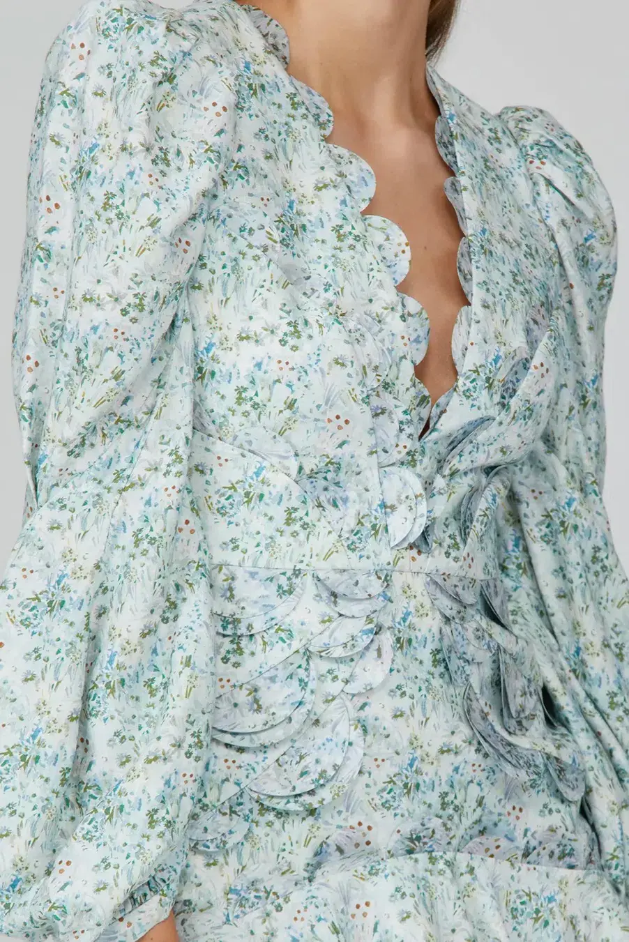 Acler Dixon Dress Blue Fields Floral Size 10 - Image 4